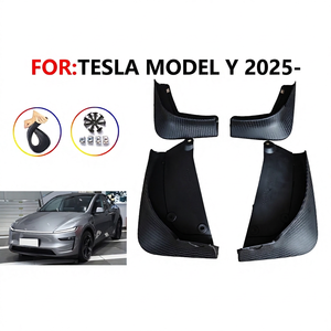 FOR Tesla <b>Model</b> Y Mudguards 2025 Carbon Fiber Look Plastic Tire Deflectors For Car Wheel Protection - Product Image 5