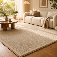 Tapis d'appoint ultra doux et moelleux, couleur crème beige, tapis de salon moelleux, grands tapis à poils longs pour la décoration moderne de la maison