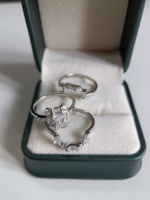 Ensemble de 3 bagues pour femmes ensemble de bagues de mariage et de fiançailles en zircone pour femmes