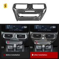Couverture d'évent de Console centrale de voiture en Fiber de carbone véritable ShaSha pour Ford Mustang GT 2024 accessoires d'intérieur de voiture
