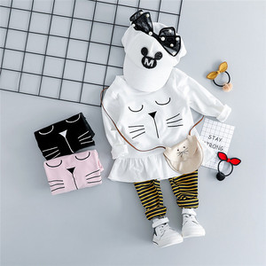 Fashion Clothing Cartoon <b>Cat</b> <b>T</b>-Shirt and Leggings Factory Manufacturer in Ahmedabad for Little Girls - Product Image 5
