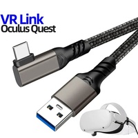 Cable USB-C en ángulo de 10 Gbps, USB 3.2 Gen1, Carga Rápida para Oculus Quest Link VR, Transferencia de Datos