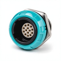 Connecteur circulaire Push-Pull série P BEXKOM, 12 broches, prise droite, laiton plaqué or, boîtier PC, qualité médicale, faible coût