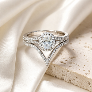 Anello Nuziale Creativo a Forma di Corona a V Impilabile per Donne, Elegante Gioiello da Sera alla Moda - Product Image 3