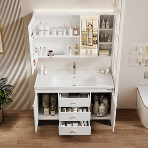 New <b>floor</b>-<b>standing</b> ceramic integrated basin bathroom cabinet bathroom sink wash basin cabinet combination - Product Image 3