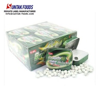 Boîte de conserve portable Emballage OEM Bon marché en vrac Bonbons sucrés à la menthe poivrée sains Confiserie menthe extra forte