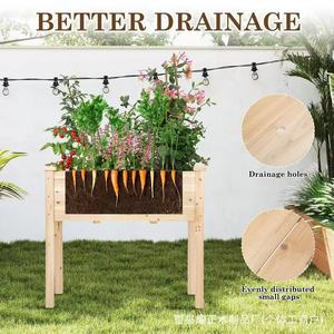 Jardinera rectangular de madera para plantar flores en el jardín, maceta elevada para vegetales, impermeable y multifuncional para uso doméstico. - Product Image 5