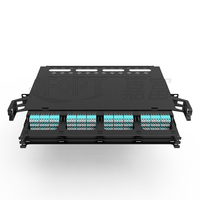 Entièrement chargé 1U 3 couches 144core MPO Patch Panel 12 * MPO Cassettes Châssis coulissant haute densité pour équipement à fibre optique