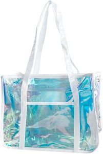High Quality <b>Medium</b> Size PVC Shopping Tote <b>Bags</b> Waterproof Daily Food Storage with Personalized Laser Design Wholesale - Product Image 2