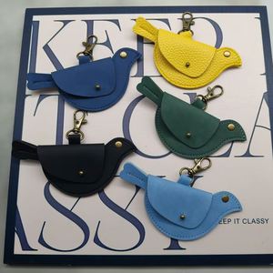 Bolsa de piel sintética HR PU con diseño de pájaro, llavero portátil con diseño de pájaro, amuleto de pájaro azul para regalos - Product Image 3