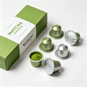 Capsules de matcha bio en marque blanche pour cafetière, coffret cadeau personnalisé, vente en gros - Product Image 2