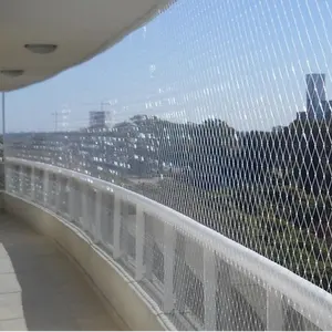 Manufacture and installation of safety meshes and curtains for balcony transparent color 0.80/0.90mm x 5x5cm mesh
