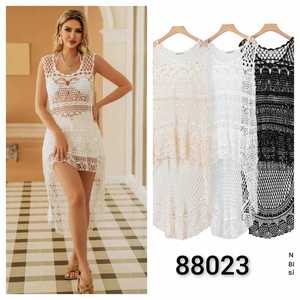 Costume da bagno bikini imbottito da donna a due pezzi con top a fascia e slip a vita alta con laccetti laterali, ideale per l'estate e la spiaggia - Ingrosso 88023 - Product Image 1