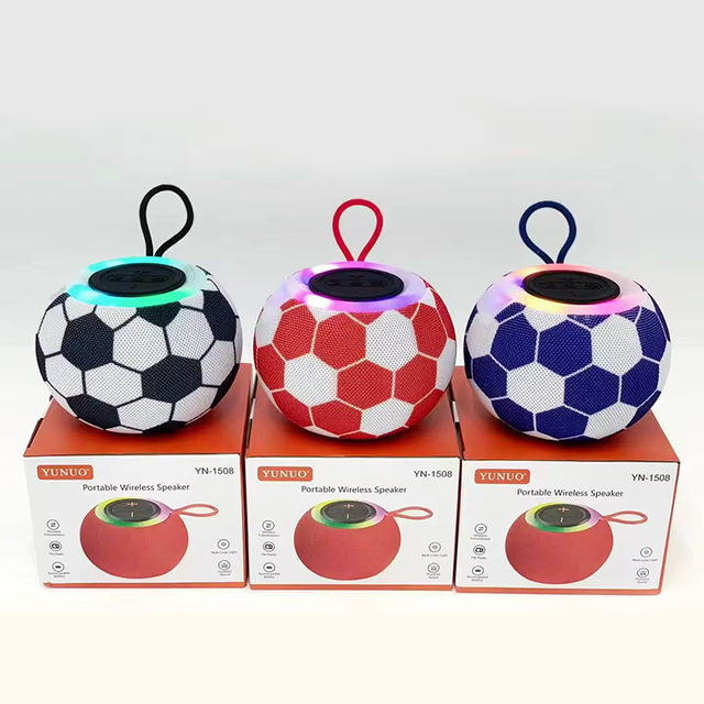 Waterproof RGB LED Fabric Round Wireless Portable Football Mini Speaker with BT/USB/TF/TWS/CALL for Outdoor & Computer Use