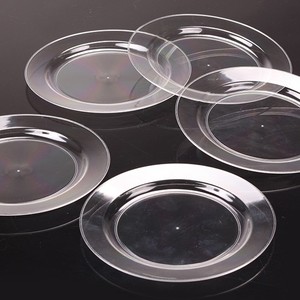 christmas ps clear disposable plastic round dish plates for lunch and party