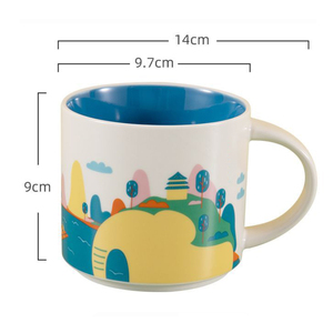 430ml 14oz biểu tượng tùy chỉnh bán buôn số lượng lớn Thành phố hiện đại Tên mô hình phong cách tinh tế bền gốm cốc cà phê - Product Image 6
