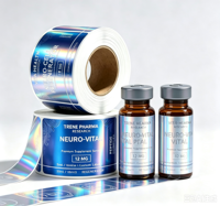 Autocollant holographique personnalisé, étiquette pour bouteille en PET, service d'impression pour flacons de 10 ml et 20 ml