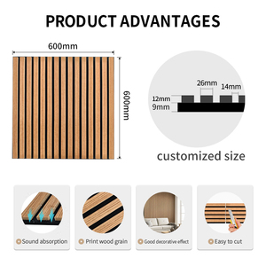 Nhà Máy Bán buôn tùy chỉnh 60*<span class=keywords><strong>60cm</strong></span> <span class=keywords><strong>PVC</strong></span> Veneer Acoustic bảng điều chỉnh 9mm 12mm dày đặc Dày Phong cách thiết kế hiện đại cho mở-kế hoạch văn phòng đã sẵn sàng - Product Image 4