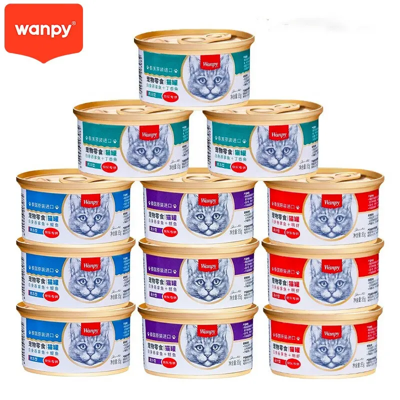 Wanpy Pet Snack Cat can (Soup type/Meat jelly type) 85g Canned wet cat food hydrates