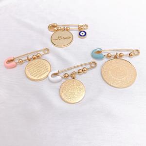 Spilla Decorativa Islamica con Occhio <span class=keywords><strong>Turco</strong></span>, Gioiello Musulmano Allah, Spilla di Sicurezza per Hijab e Sciarpe Mediorientali - Product Image 1