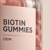 Gommes à la biotine, complément de vitamine B7, forme de cœur, rose, complément alimentaire à mâcher, 60 unités, étiquette privée OEM