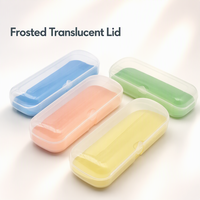 Étui à lunettes en plastique transparent couleur pastel, boîte de rangement rigide portable pour lunettes, logo personnalisé