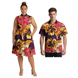 Vêtements pour amoureux à prix bas, chemise polynésienne pour <span class=keywords><strong>homme</strong></span>, robe tribale pour femme grande taille, imprimé floral des îles hawaïennes, ensemble pour couple - Product Image 2