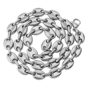 <span class=keywords><strong>Chaîne</strong></span> en acier inoxydable 8 mm sans ternissement, plaquée <span class=keywords><strong>or</strong></span> 18 carats, collier en acier inoxydable massif en forme <span class=keywords><strong>de</strong></span> <span class=keywords><strong>grain</strong></span> <span class=keywords><strong>de</strong></span> <span class=keywords><strong>café</strong></span> pour femmes et hommes - Product Image 5