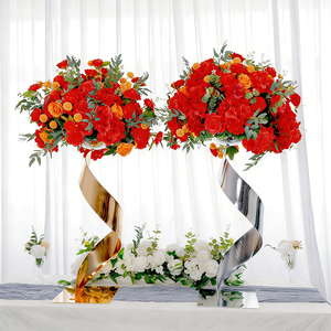 LANJO Spiral Metal Flower Stand Wedding <b>Table</b> Centerpiece Pedestal Stand RTS Gold-plated flower stand - Product Image 2