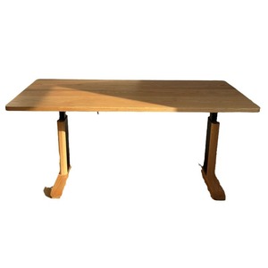 Bureau électrique réglable en hauteur en bois massif, bureau d'ordinateur en chêne avec pieds et structure réglables pour usage domestique ou professionnel - Product Image 5