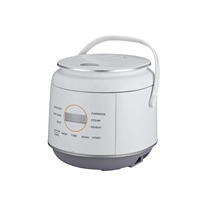 Mini-cuiseur à riz électrique 1L 400W avec revêtement céramique, cuve en forme de tambour, fonction maintien au chaud automatique, minuterie numérique LED, en plastique