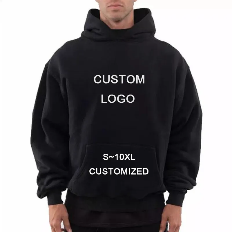 Hoge Kwaliteit 500 Gsm Katoen Dik Blank Effen Zwaargewicht Oversized Hoodies Zonder Snaar Unisex Custom Logo Plus Size Heren Hoodies