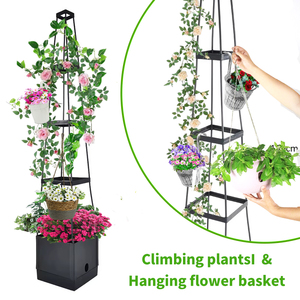 Bacs à <span class=keywords><strong>plantes</strong></span> surélevés avec treillis, jardinières pour tomates, <span class=keywords><strong>plantes</strong></span> <span class=keywords><strong>grimpantes</strong></span>, légumes, fleurs, <span class=keywords><strong>plantes</strong></span>, système d'arrosage automatique, cage à tomates - Product Image 5