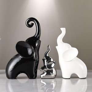 Wholesale <strong>Ceramic</strong> <strong>Elephant</strong> Statue Hand-<strong>Painted</strong> Animal Sculpture Custom OEM Home Decor for Living Room &amp; Garden Gift - Product Image 1