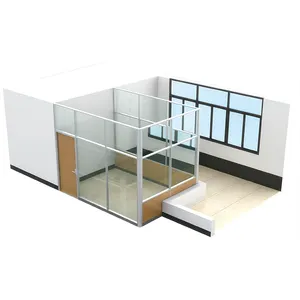 Büro teiler Moderne Holzglas-Büro trennwand Melamin-Brett-Büro trennwand Klarglas-Trennwand