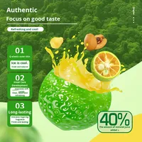 Bonbons Gélifiés Verts aux Saveurs de Mandarine et de Zeste d'Orange VC, Rafraîchissants, Boîte de 100g, Snack Populaire, Vente en Gros