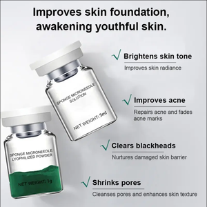 Poudre et sérum de <span class=keywords><strong>micro</strong></span>-aiguilles bio à base d'éponge d'algues Spongilla pour le peeling, la régénération cutanée, l'élimination des cicatrices d'acné et de la mélanine - Product Image 5