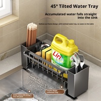 YOTO Égouttoir à éponge en plastique pour évier, support de rangement autoportant pour détergent, panier de drainage, étagère de rangement multifonctionnelle pour cuisine