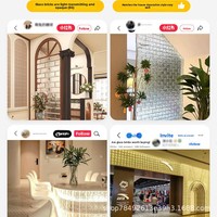 Ultra-white Glass Brick Ice Shadow & Ice Crystal Pattern Transparent Hollow Partition Wall