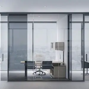 Divisor de pared de aluminio para habitación de una sola persona, divisor de pared de vidrio para oficina y Hotel