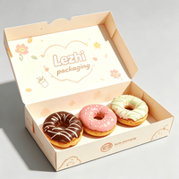 Boîtes à donuts personnalisées en gros, faciles à assembler, emballages alimentaires pour desserts, boîtes à donuts, boîtes à mochi donuts