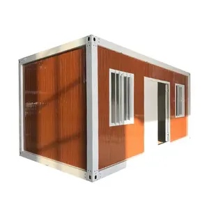 맞춤형 목재 질감 벽 패널이 있는 이동식 컨테이너 하우스, 휴대용 캐빈 글램핑, 뒷마당 생활 공간 - Product Image 3