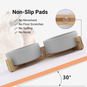 Grosir mangkuk keramik anjing kucing peliharaan Modern Logo kustom nyaman berkelanjutan untuk minum makan makanan air dapat dicuci - Product Image 3