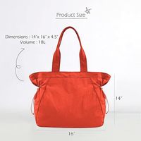 Sac à bandoulière en nylon léger 18 L pour femmes Sac à main fourre-tout Side-Cinch Shopper Bags for Workout Beach Travel