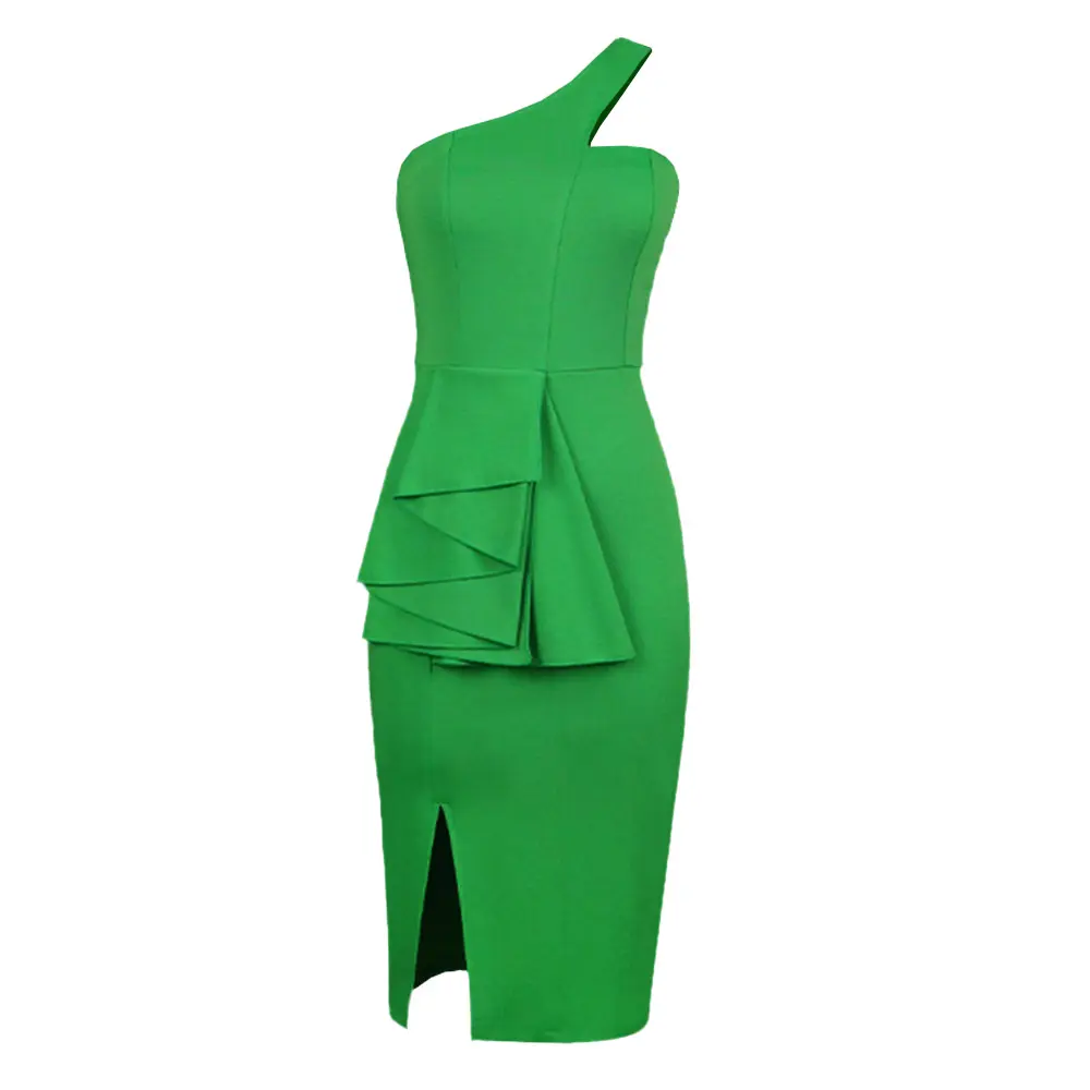 Hot sale products Women Plus Size Bare Shoulder Sleeveless Green Sexy Party Club Dress