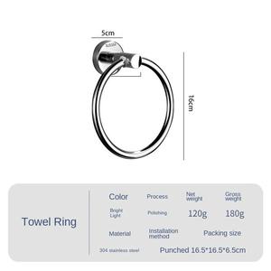 Porte-serviettes rond mural sans perçage pour cuisine et salle de bain, barre à serviettes d'hôtel, porte-serviettes moderne - Product Image 4