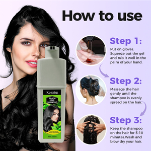 Joynna 4in1 <span class=keywords><strong>Calla</strong></span> màu nâu sẫm màu đen dâu hương thảo Thuốc nhuộm tóc dầu gội Noni 3 trong 1 cho màu xám tóc thảo dược - Product Image 2