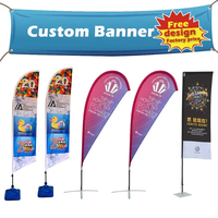 Banderole en tissu personnalisé à Sublimation, rouleau de drapeau, écran en soie, impression vinyle PVC Flex, publicité d'anniversaire, vente en gros
