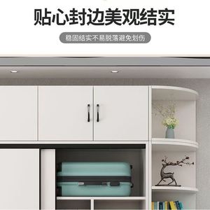 Armoire de chambre à coucher moderne avec portes coulissantes, rangement pour enfants, montage facile, idéale pour chambre de location - Product Image 3