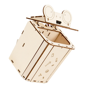 Kit DIY OKYN-Y2378 Poubelle Intelligente à Capteur, Design Grenouille en Bois, Induction Infrarouge, Jouet Scientifique STEM pour l'Enseignement Scolaire - Product Image 3
